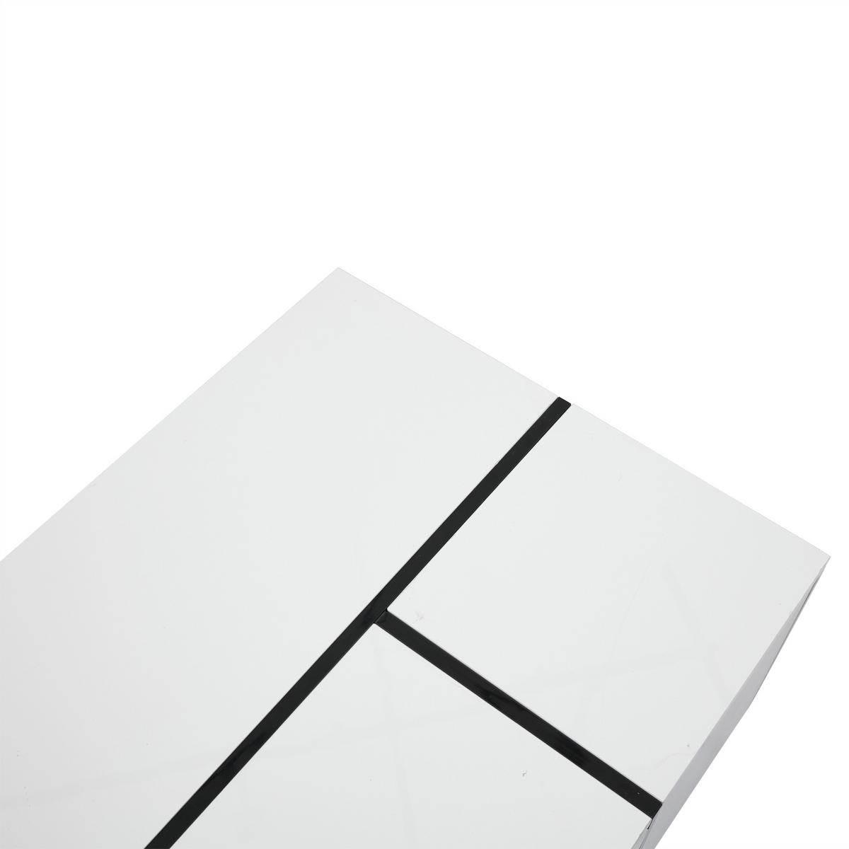 COUCHTISCH DE-218 Modern mit 4 Schubladen Weiß/Schwarz - Weiß, Holzwerkstoff (60/100/40cm) - ComfortXL