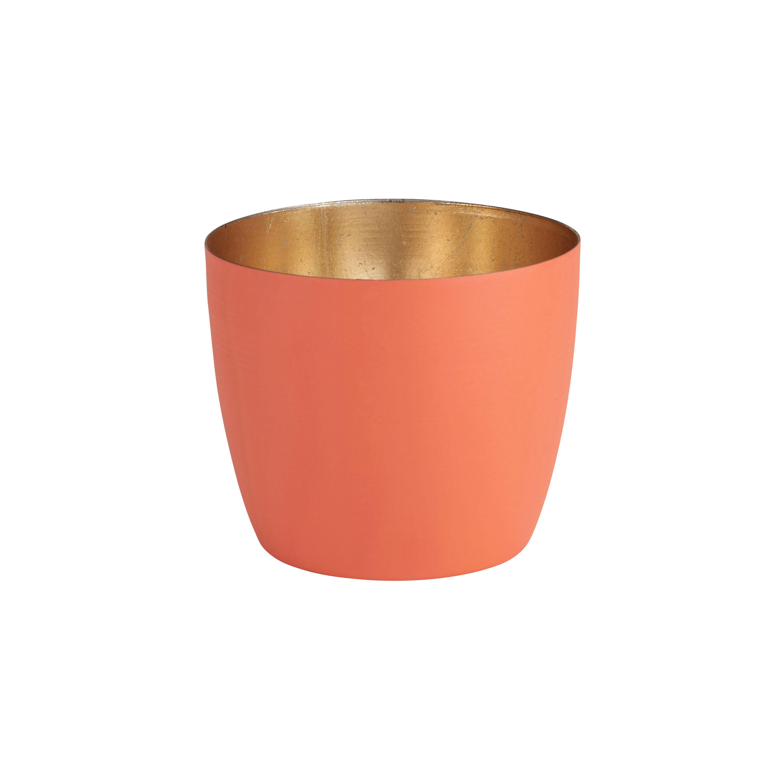 TEELICHTHALTER Madras M, Eisen, Light Coral, Nudegold, 8.5 cm - Rot, Metall (10cm) - Gift Company