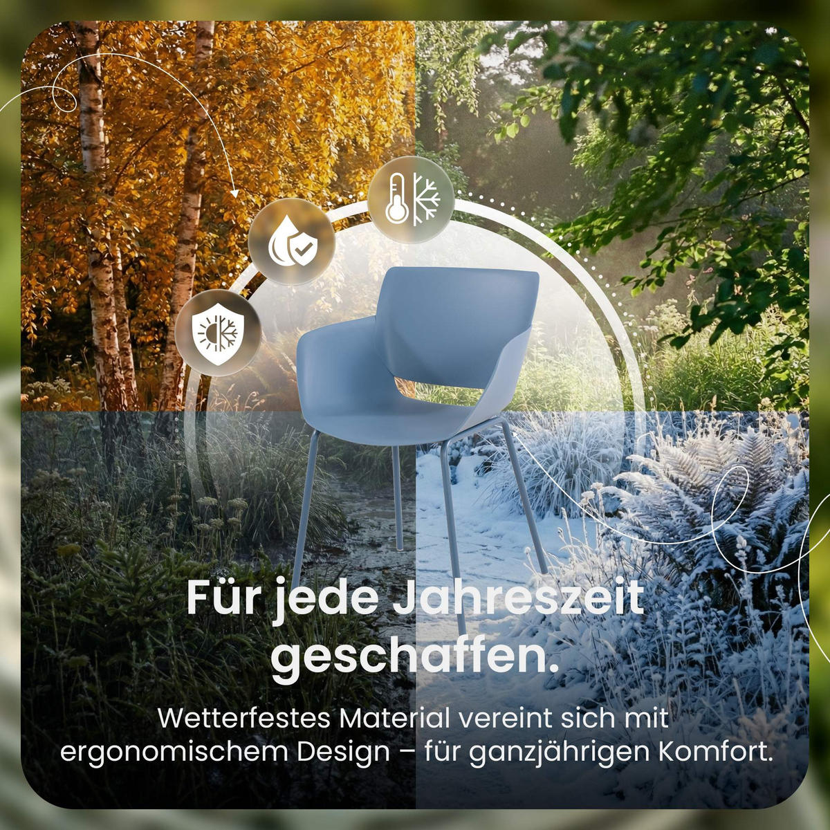 STUHL 2 Kunststoff Blau - Blau, Kunststoff/Metall (58/80/54cm) - CLP