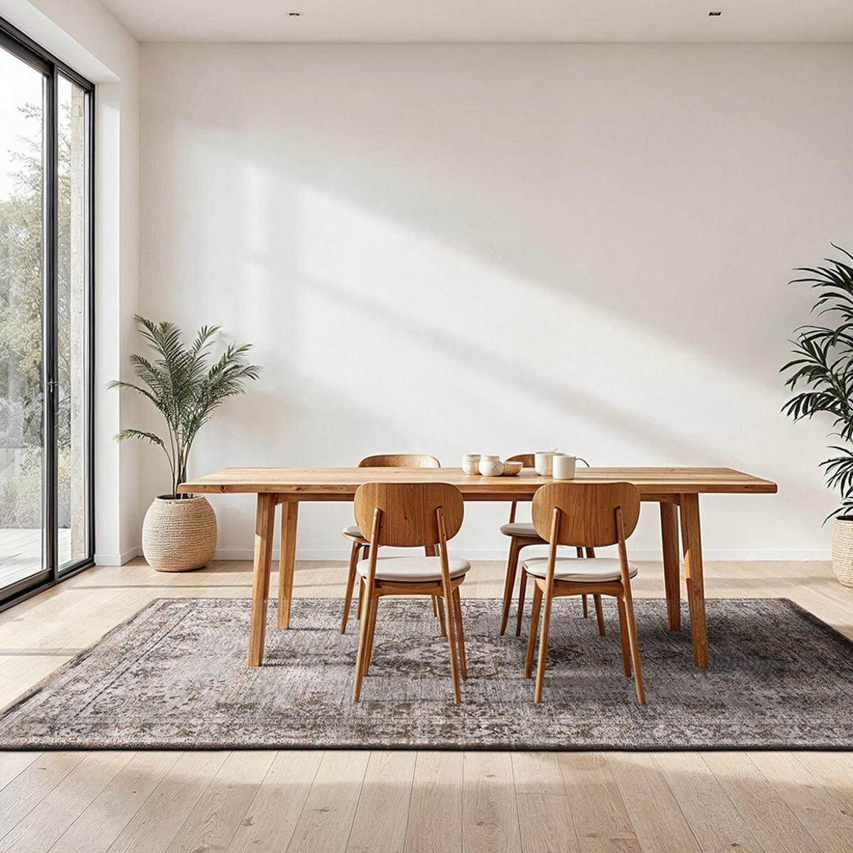 TEPPICH Grey Ebony Fading World Medallion 80/150 cm - Grau, Textil (80/150cm) - Louis De Poortere