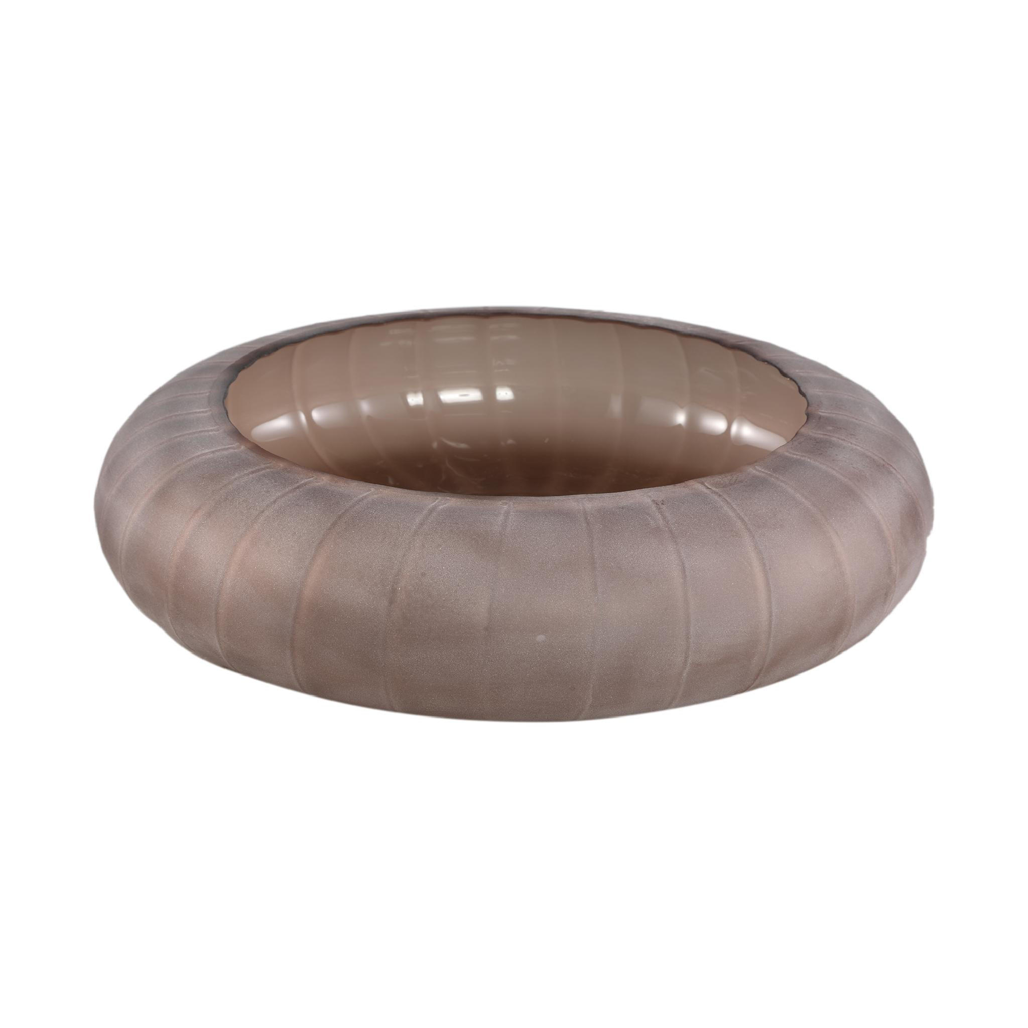 SCHALE Levente Beige 40/40/9.5cm - Beige, Glas (9.5cm) - PTMD Collection