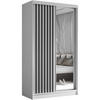 SCHWEBETÜRENSCHRANK Helix 120/216/61 weiß+schwarz - Schwarz/Weiß, Holzwerkstoff (120/216/61cm) - Beautysofa