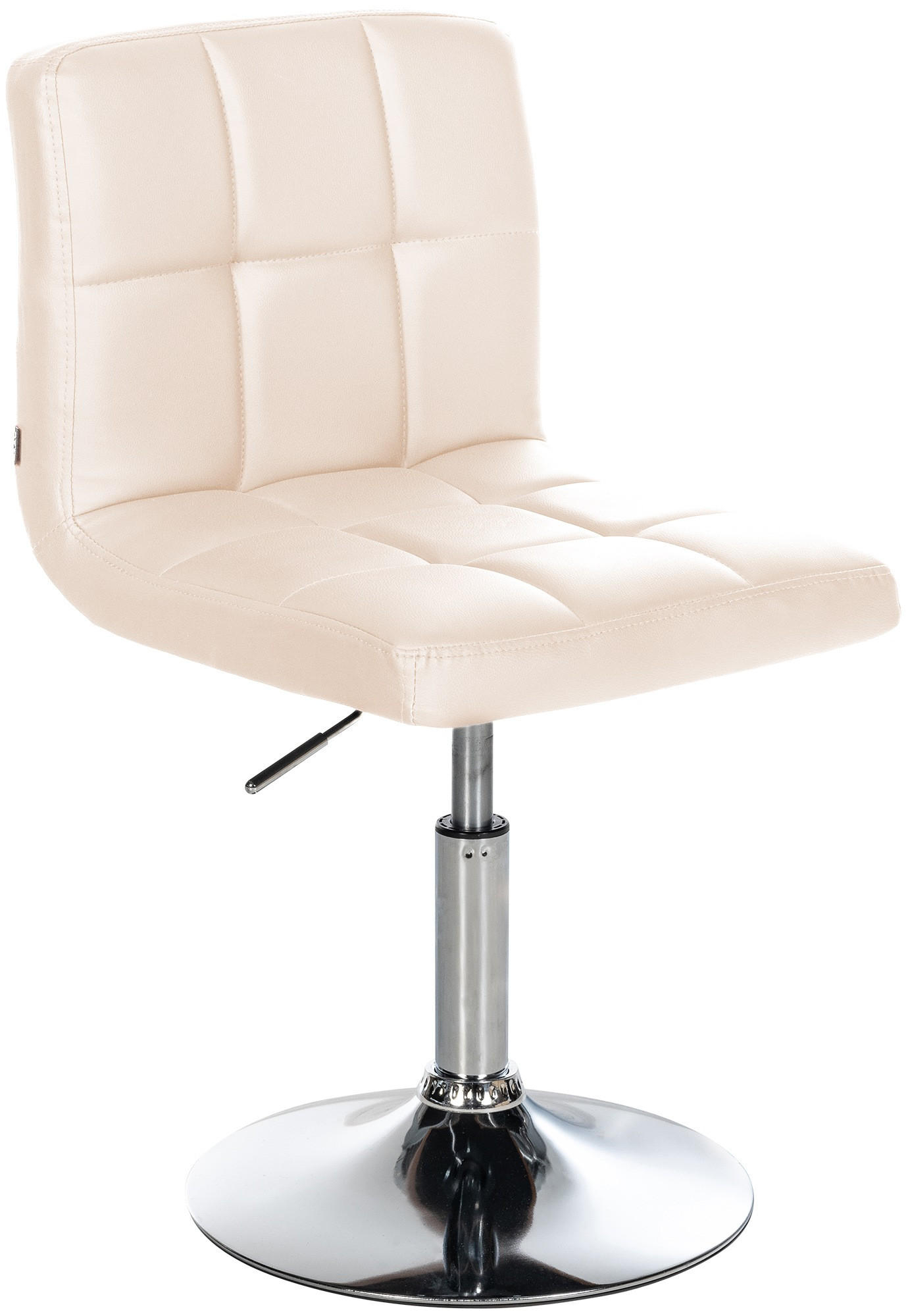 DREHSTUHL Lederlook creme - Chromfarben/Creme, Textil/Metall (44/74/49cm) - CLP