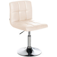 DREHSTUHL Lederlook creme - Chromfarben/Creme, Textil/Metall (44/74/49cm) - CLP
