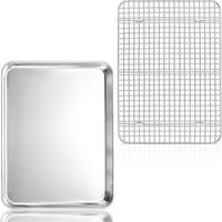 BACKBLECH mit Abkühlgitter aus Edelstahl, silber - Silberfarben, Metall (30.4/2.5/40.5cm)