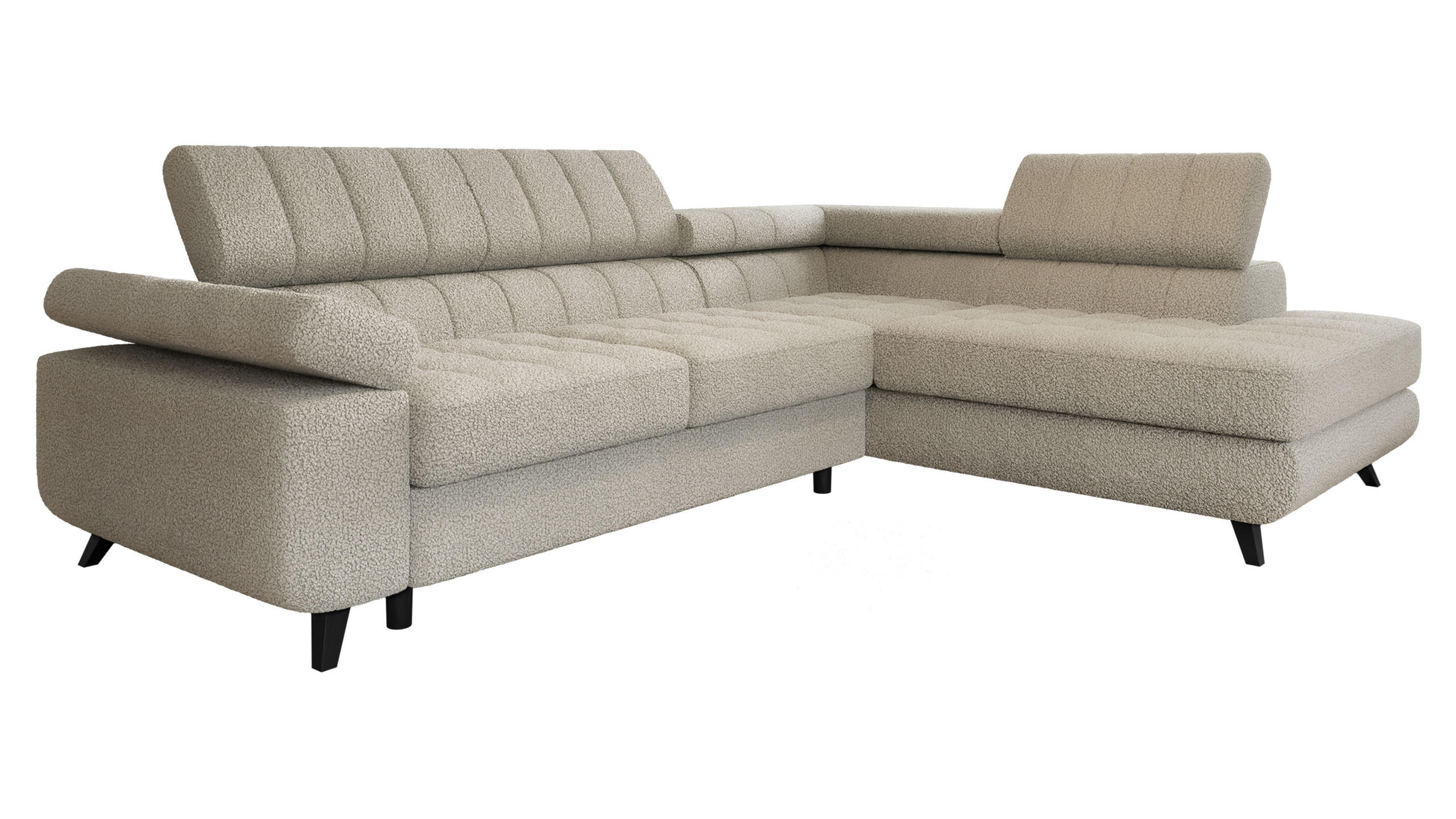 ECKSOFA Nord Premium, Seite: Rechts - Sandfarben/Anthrazit, Holz/Textil (264/203cm) - MIRJAN24