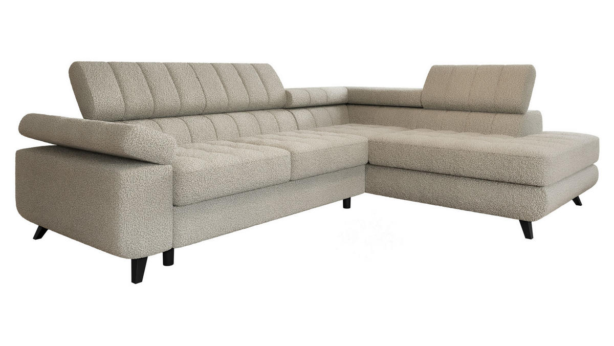 ECKSOFA Nord Premium, Seite: Rechts - Sandfarben/Anthrazit, Holz/Textil (264/203cm) - MIRJAN24