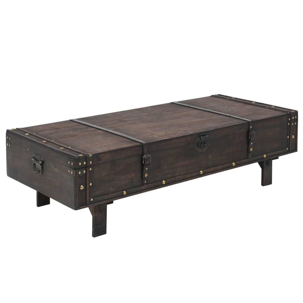 COUCHTISCH Sperrholz Vintage-Stil 120x55x35 cm - Braun, Holz (55/120/35cm) - furnicato