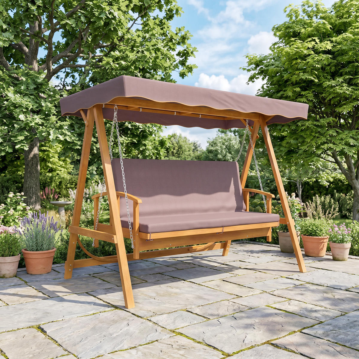 HOLLYWOODSCHAUKEL Braun 236.0/130.0/181.0cm - Braun, Holz (130/181/236cm)