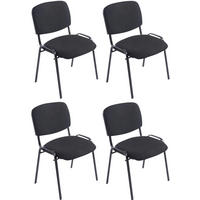 BESUCHERSTUHL 4er Set Stoff schwarz - Schwarz, Textil/Metall (53/84/57cm) - CLP