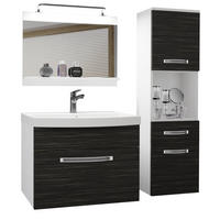 BADMÖBEL Badezimmer Königliches Ebenholz Matt - Braun, Holz (100/113/40cm) - B BELINI GROUP