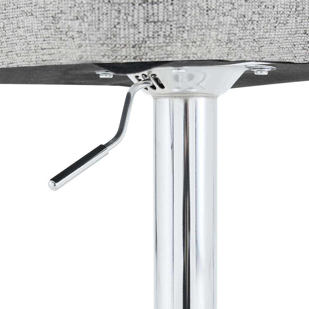 BARHOCKER höhenverstellbar drehbar Stoff Hellgrau 2er-Set - Hellgrau, Metall (37.6/118/45cm) - Meubliv