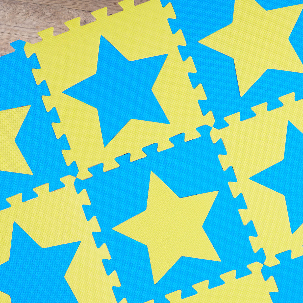9XPUZZLEMATTE - Blau/Gelb, Kunststoff (32/32cm) - Relaxdays