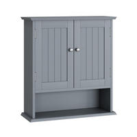 KÜCHENOBERSCHRANK 54,6/19,8/60 cm in Hellgrau mit 2 Türen und verstellbarem Einlegeboden - Hellgrau, Holzwerkstoff (54.6/60/19.8cm) - BEAOK