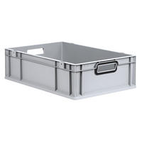 EUROBOX NextGen Color 17x40x60 cm 34 Liter Griffe schwarz offen, Grau - Schwarz/Grau, Kunststoff (40/17/60cm) - PROREGAL