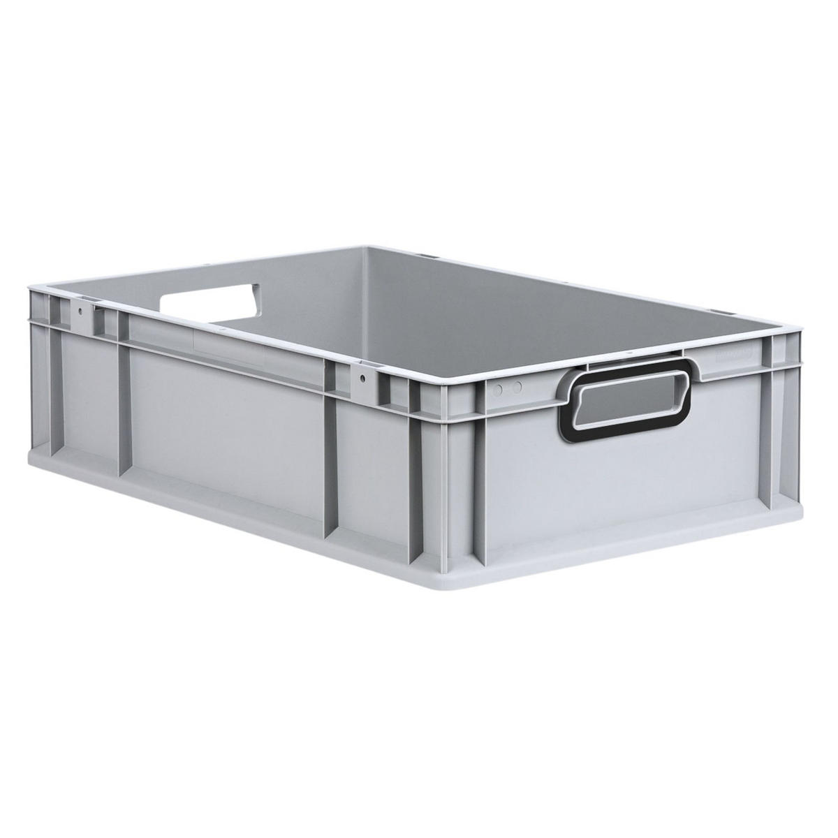 EUROBOX NextGen Color 17x40x60 cm 34 Liter Griffe schwarz offen, Grau - Schwarz/Grau, Kunststoff (40/17/60cm) - PROREGAL