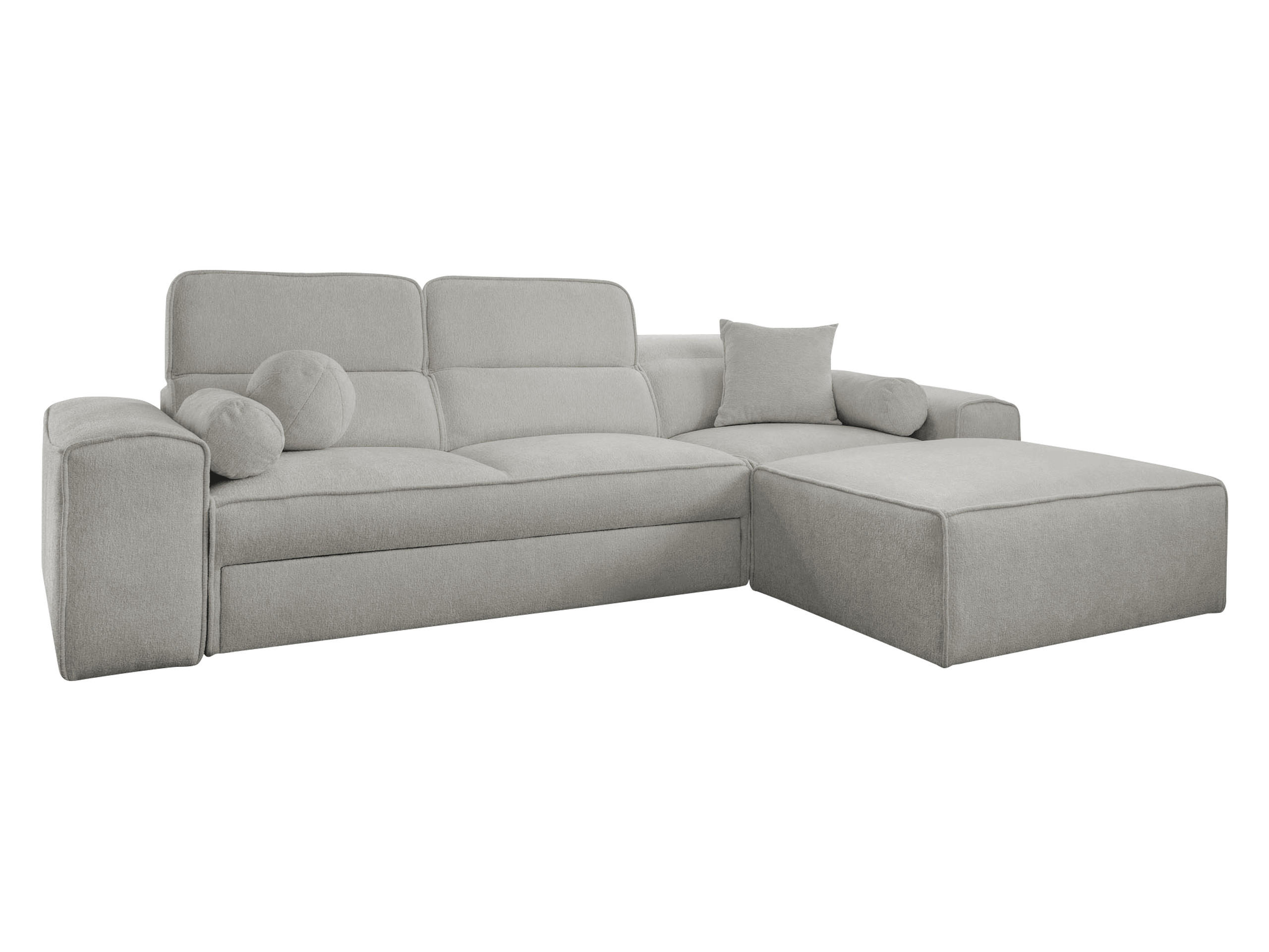 ECKSCHLAFSOFA Viveri I, Seite: Rechts - Hellgrau, Holz/Textil (276/187cm) - MIRJAN24