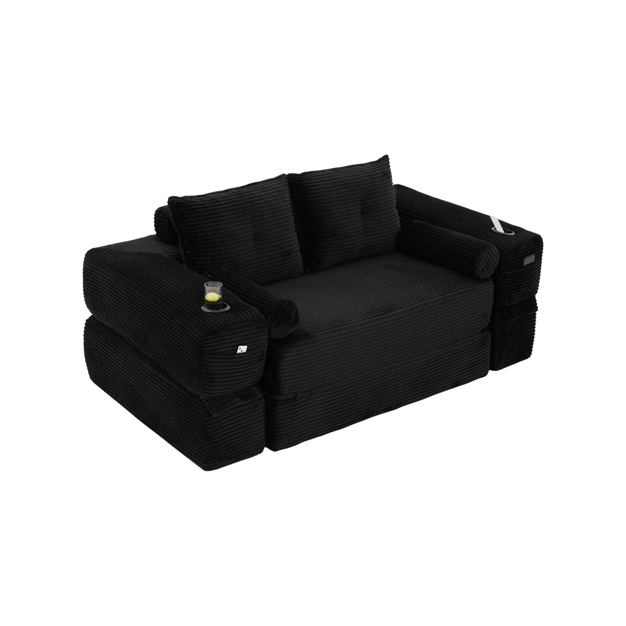 Meubliv Sofa Schwarz 98x80x180 cm