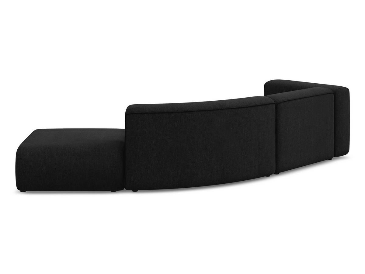 4-SITZER-SOFA Chenille Stoff Schwarz - Schwarz, Kunststoff/Textil (335/70/166cm) - Makamii
