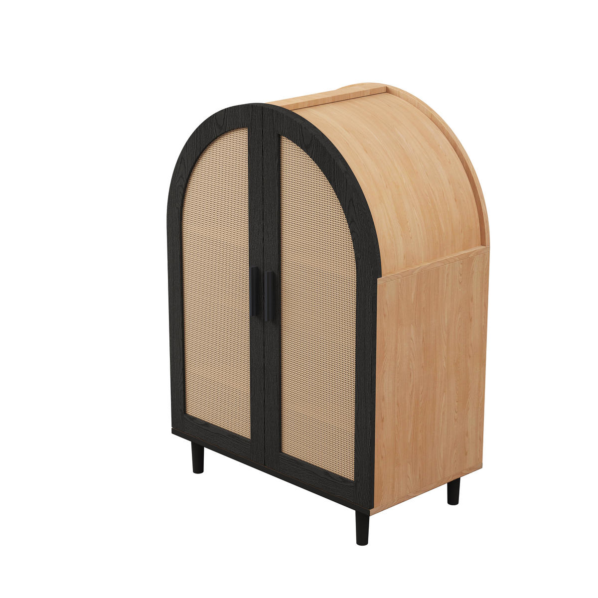 SIDEBOARD Naturfarben und Schwarz 70/40/100 cm - Naturfarben, Holzwerkstoff (70/100/40cm) - PANGIVO