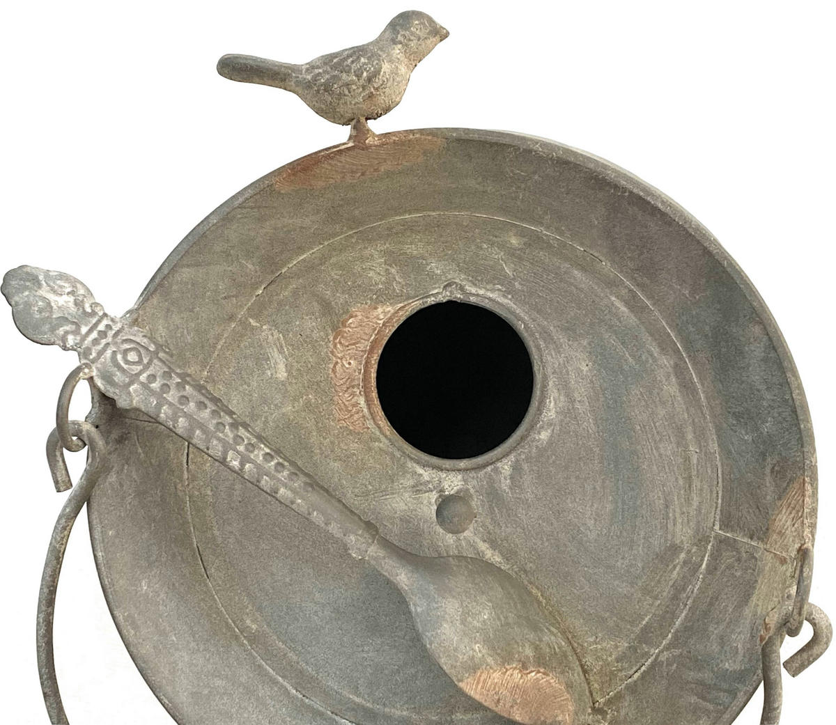 VOGELHAUS wetterfest zum Aufhängen Metall 481997 - Grau, Metall (22/26/19cm) - DanDiBo