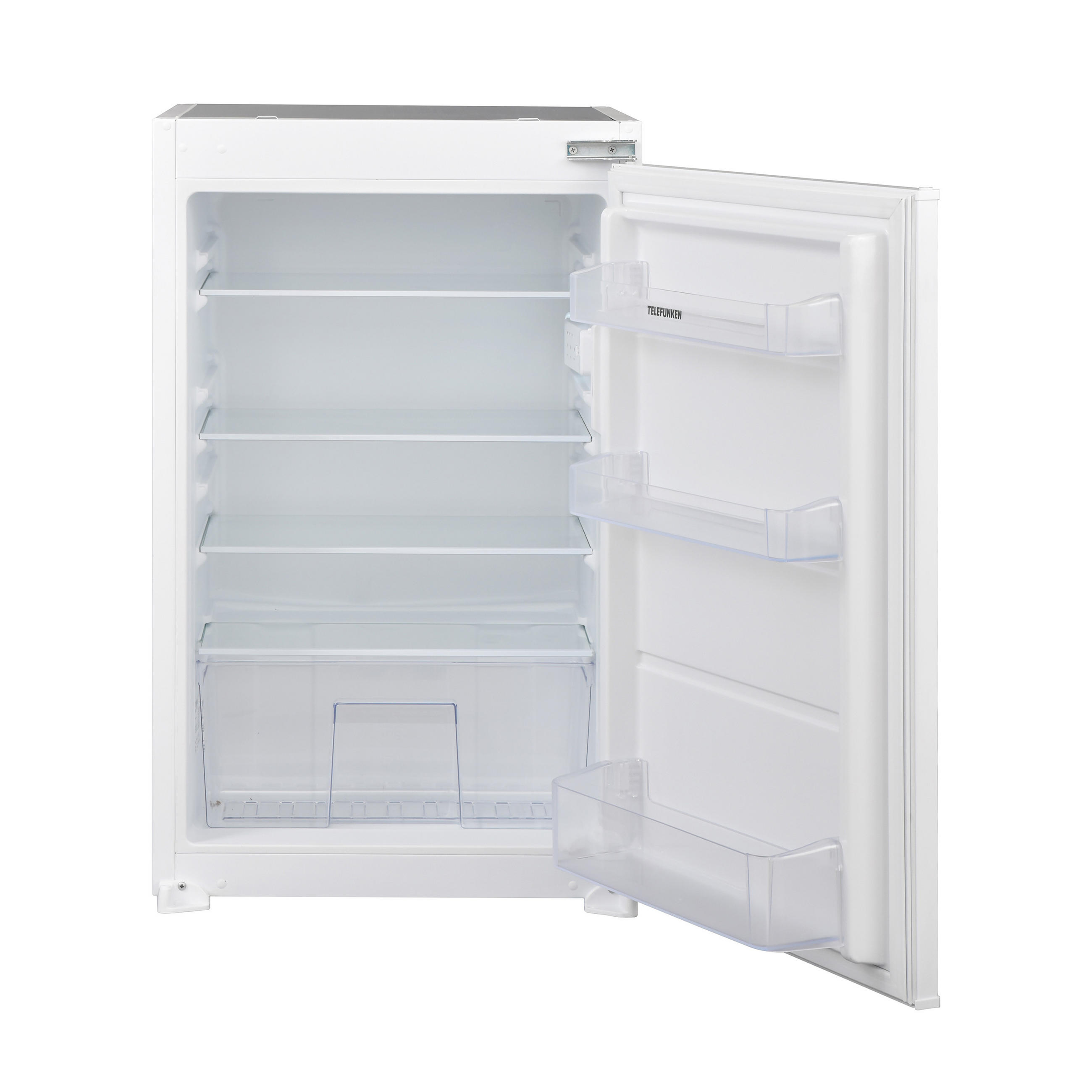 EINBAUKÜHLSCHRANK, ohne Gefrierfach, 88cm Nische, Schlepptür-Technik, 126 Liter Nutzinhalt, Temperaturregelung, weiß, EK88S134E - Weiß, Glas/Kunststoff (54/87.5/54.5cm) - Telefunken