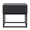 NACHTSCHRANK Veldio Schwarz mit schwarzen Beinen 50 cm - Schwarz, Holzwerkstoff/Metall (50/44/35.6cm) - Selsey