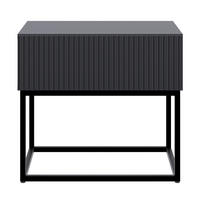 NACHTSCHRANK Veldio Schwarz mit schwarzen Beinen 50 cm - Schwarz, Holzwerkstoff/Metall (50/44/35.6cm) - Selsey
