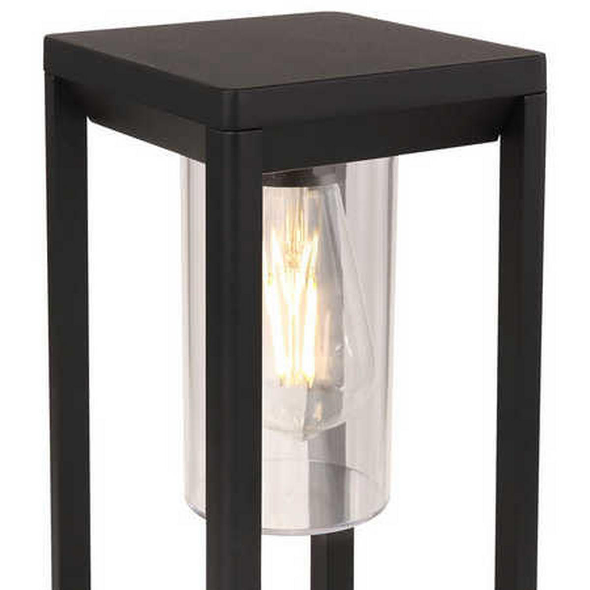 LED STEHLEUCHTE ALU Schwarz-matt Klar - Schwarz, Metall (15/15/35cm)