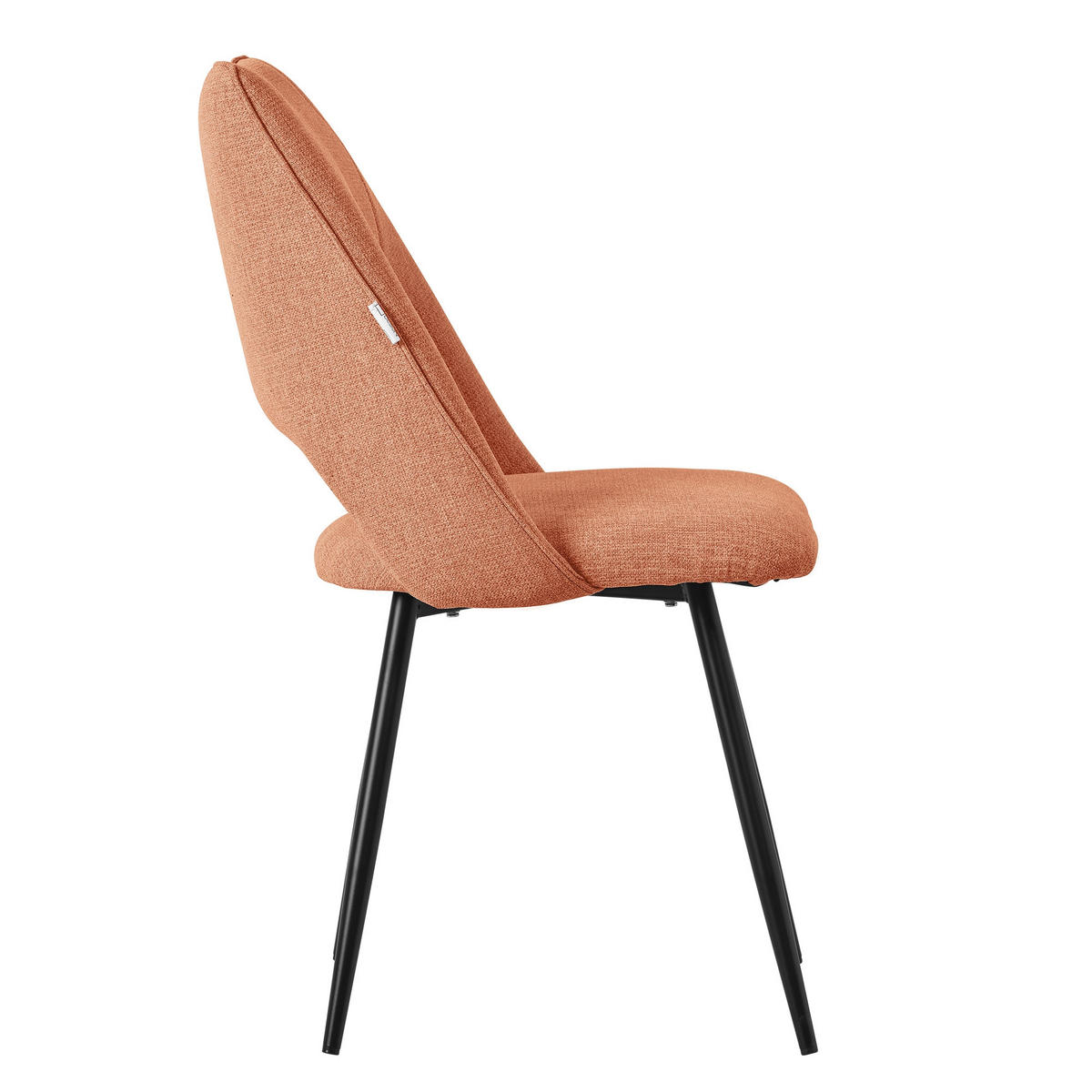 ESSZIMMERSTÜHLE 4ER-SET Orange Stoffbezug - Schwarz/Orange, Textil/Metall (53/89/57cm) - ML-DESIGN