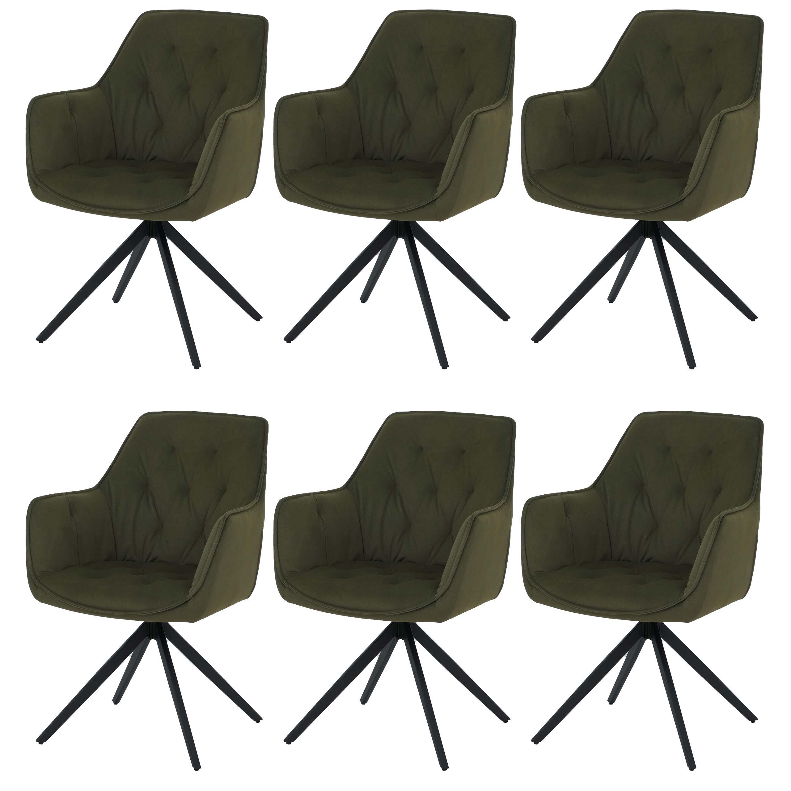 ESSZIMMERSTUHL Grün 6er-Set - Grün, Textil (55/87/60cm) - MCW