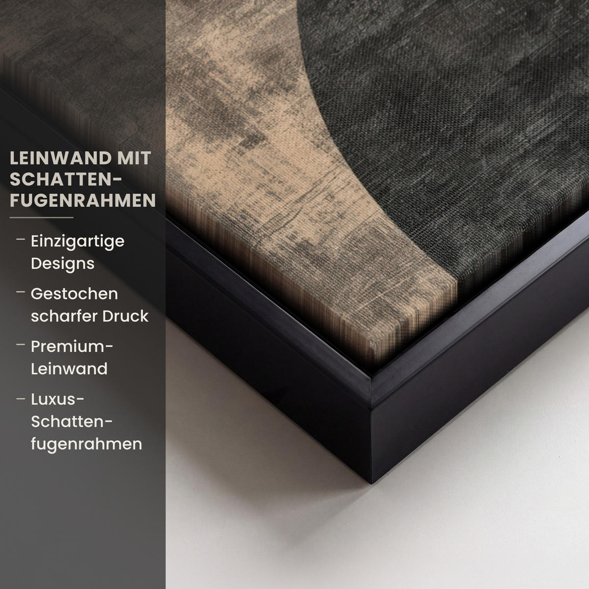 LEINWAND Bilder mit Rahmen - Abstrakt - Flugzeuge - Schwarz - Rund - 30x40 - Beige, Textil (30/40cm) - MuchoWow