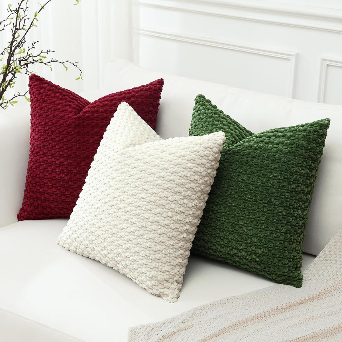 KISSENBEZUG – ohne Füllung – weiß – 45 x 45 cm – 2 Stück - Weiß, Textil (45/45cm)