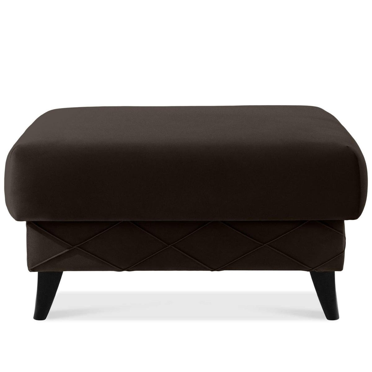 POUF GUSTAVO III Velours, Braun - Braun, Holz/Holzwerkstoff (92/49/92cm) - KONSIMO®