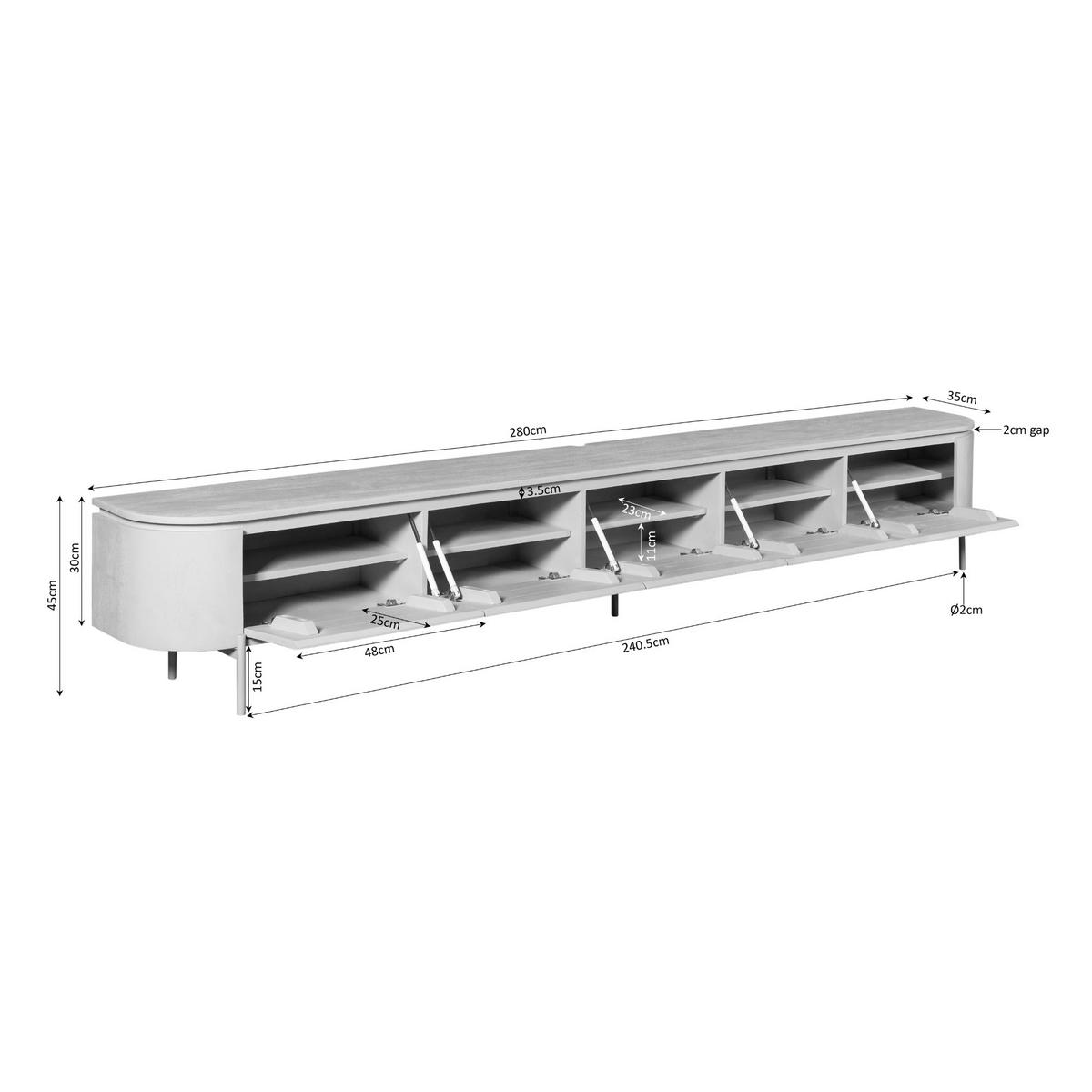 TV-MÖBEL Excellent Beige 35/280/30 cm - Beige, Holz (280/30/35cm) - Starfurn