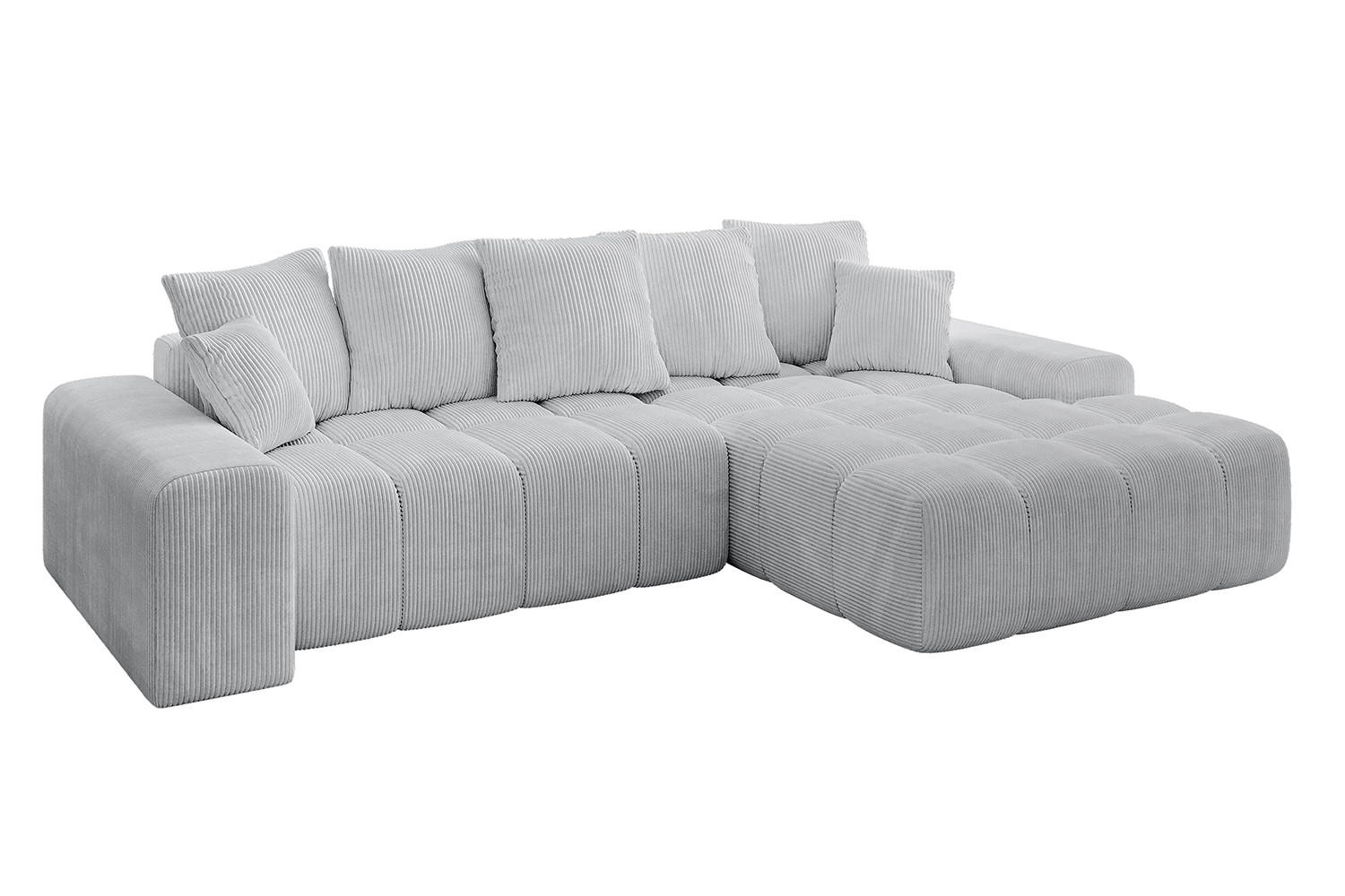 ECKSOFA Ottomane Rechts ENSI-L - 267x164x88 cm Grau - Grau, Holzwerkstoff/Kunststoff (164/267cm) - ALTDECOR