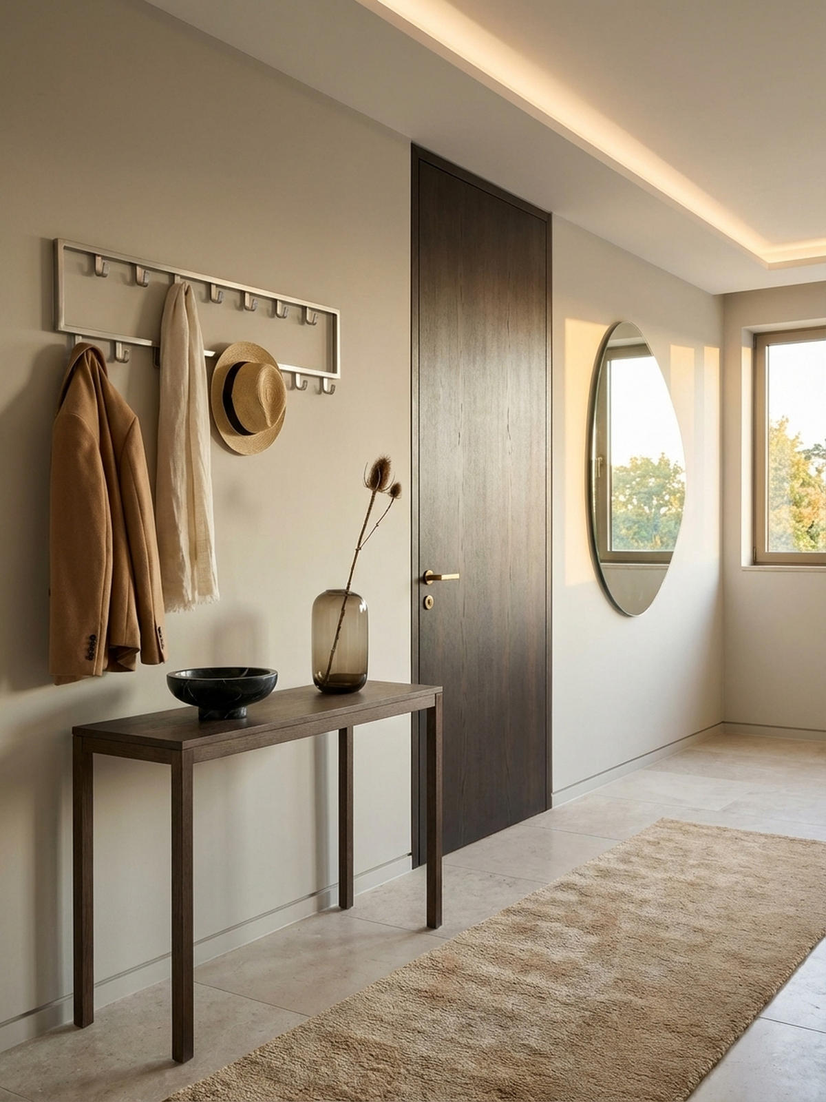 WANDGARDEROBE Metall Silber Modern mit 15 Haken - Silberfarben, Metall (80/20/4cm) - KADIMA DESIGN