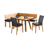 ECKBANKGRUPPE Modern Danny 1 für 7 Personen Massivholz Kernbuche/Grau - Kernbuche/Grau, Holz (155/85/194cm) - 58aufmkessel