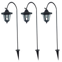 LED AUSSENLEUCHTE Stahl Schwarz 3er Set - Schwarz, Kunststoff/Metall (17.5/17/79cm)