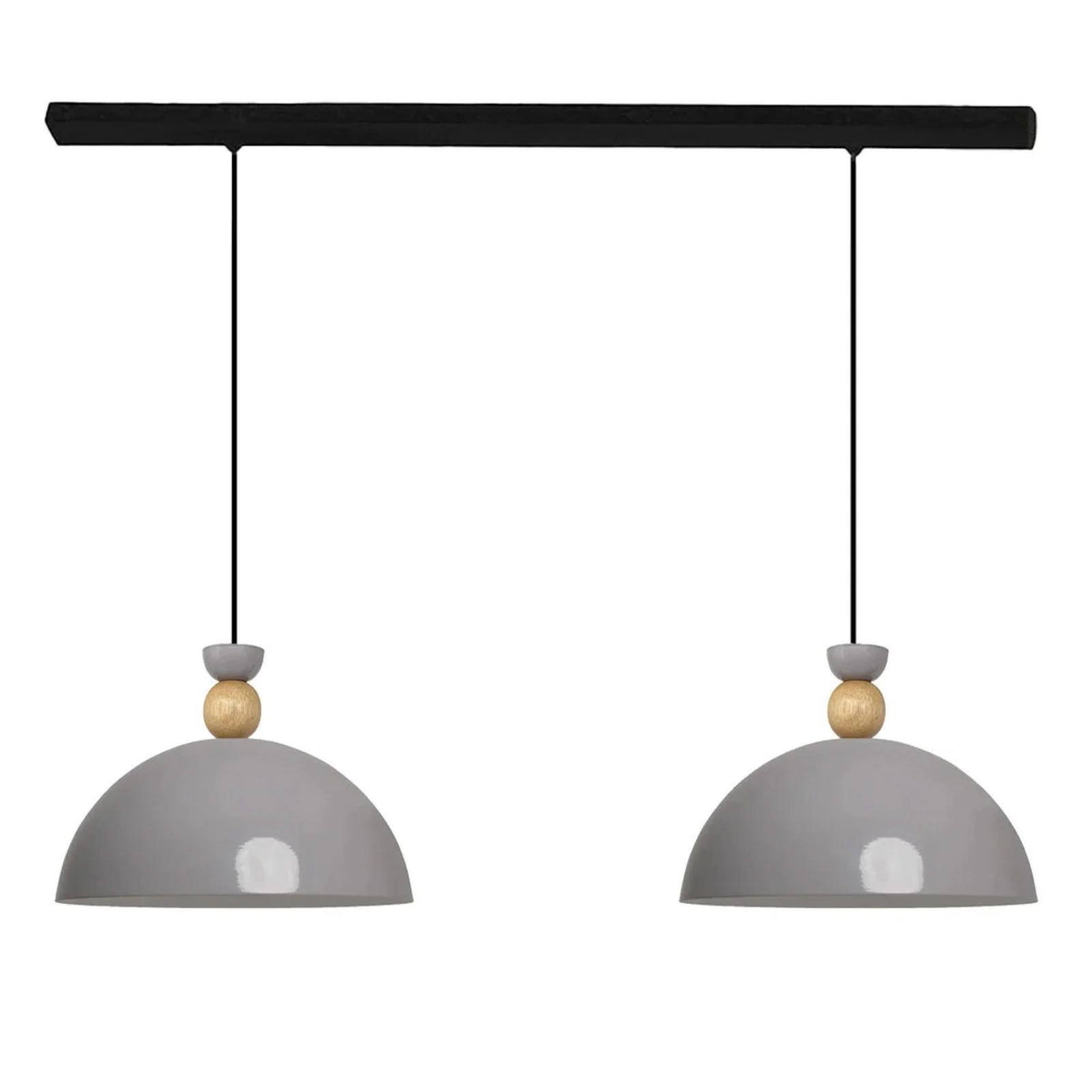 PENDELLEUCHTE Achsduo 2-tlg - Grau, Metall (30/30/20cm) - Bamyum