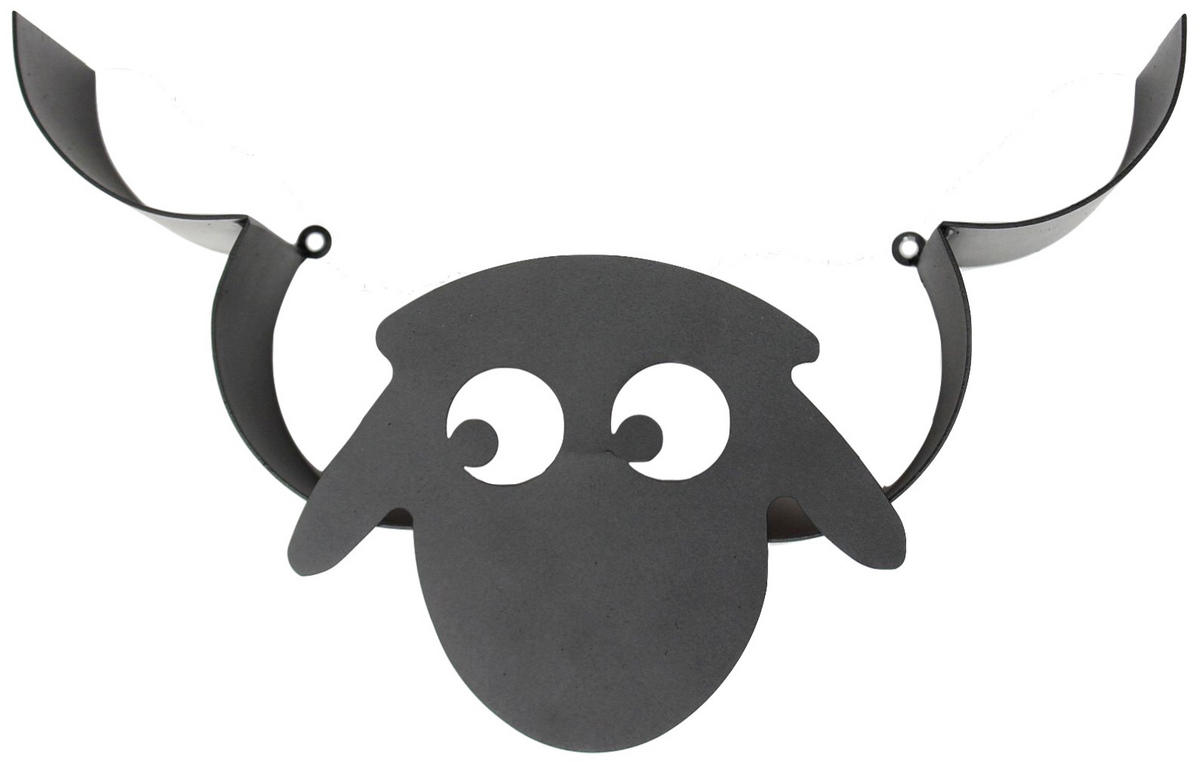 TOILETTENPAPIERHALTER Wand Schaf Metall Schwarz 36/10/26 cm - Schwarz, Metall (36/26/10cm) - DanDiBo