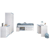 KINDERZIMMER SET Parisot Smoozy 5-tlg. Holzdekor Kiefer Weiß/Blau - Blau/Weiß, Kunststoff (100/1/200cm) - 58aufmkessel