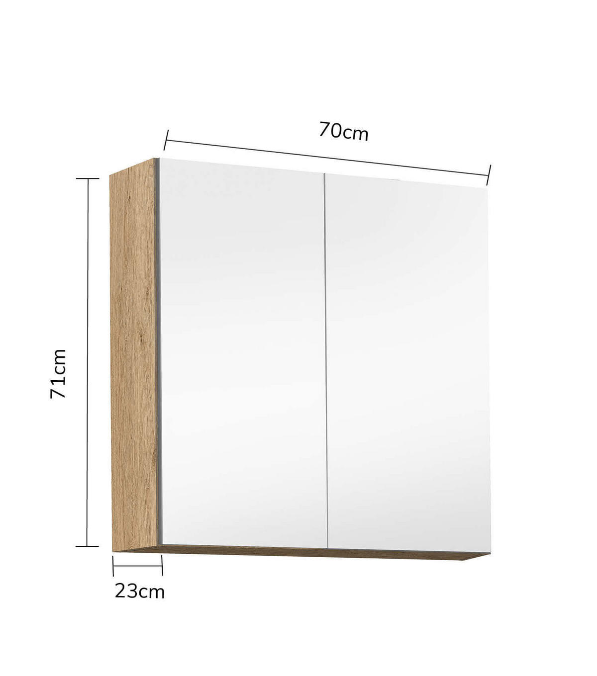 BAD-SPIEGELSCHRANK Die Badenixe - Anthrazit, Holzwerkstoff (70/71/23cm) - Mokebo
