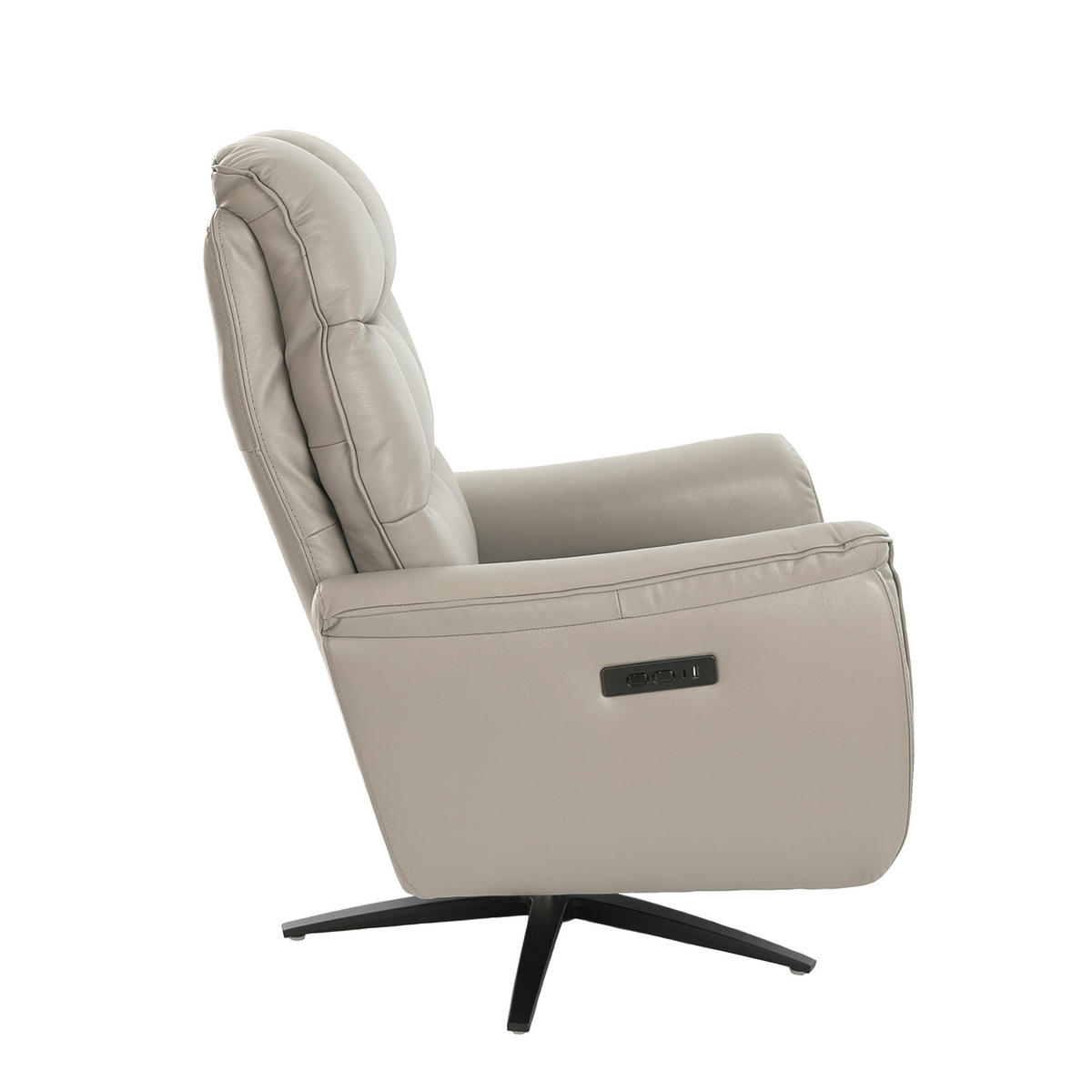 FERNSEHSESSEL Grau Schwarz 85/80/106 cm - Schwarz/Grau, Leder (85/106/80cm) - ANGEL CERDA