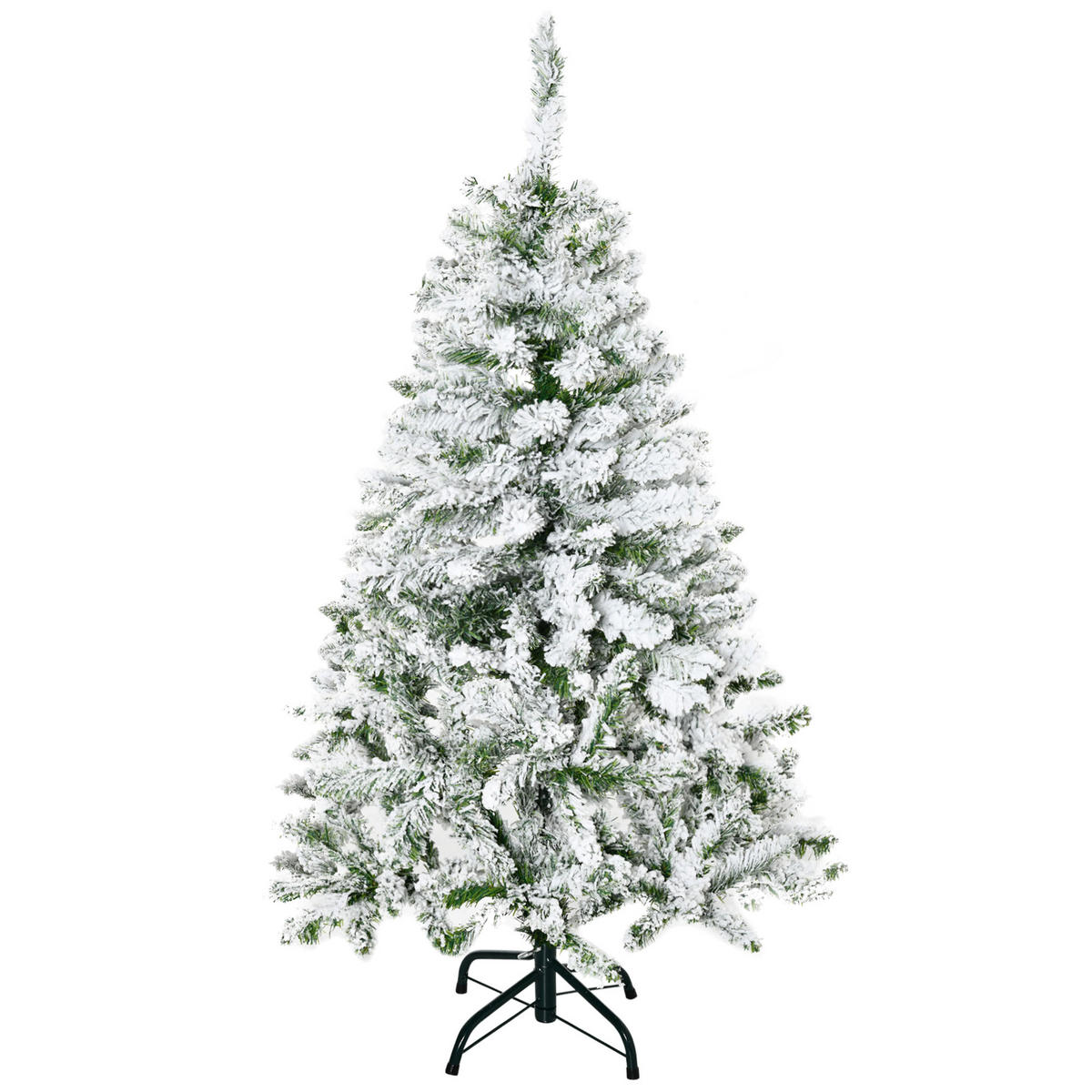 WEIHNACHTSBAUM DE-41530 Schnee-Effekt Grün/Weiß - Weiß/Grün, Kunststoff (120cm) - ComfortXL