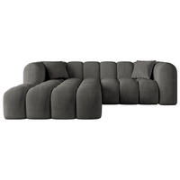 ECKSOFA Ottomane Links OLEA-L1 - 231x173x74 cm Anthrazit - Anthrazit/Schwarz, Holzwerkstoff/Kunststoff (231/173cm) - ALTDECOR