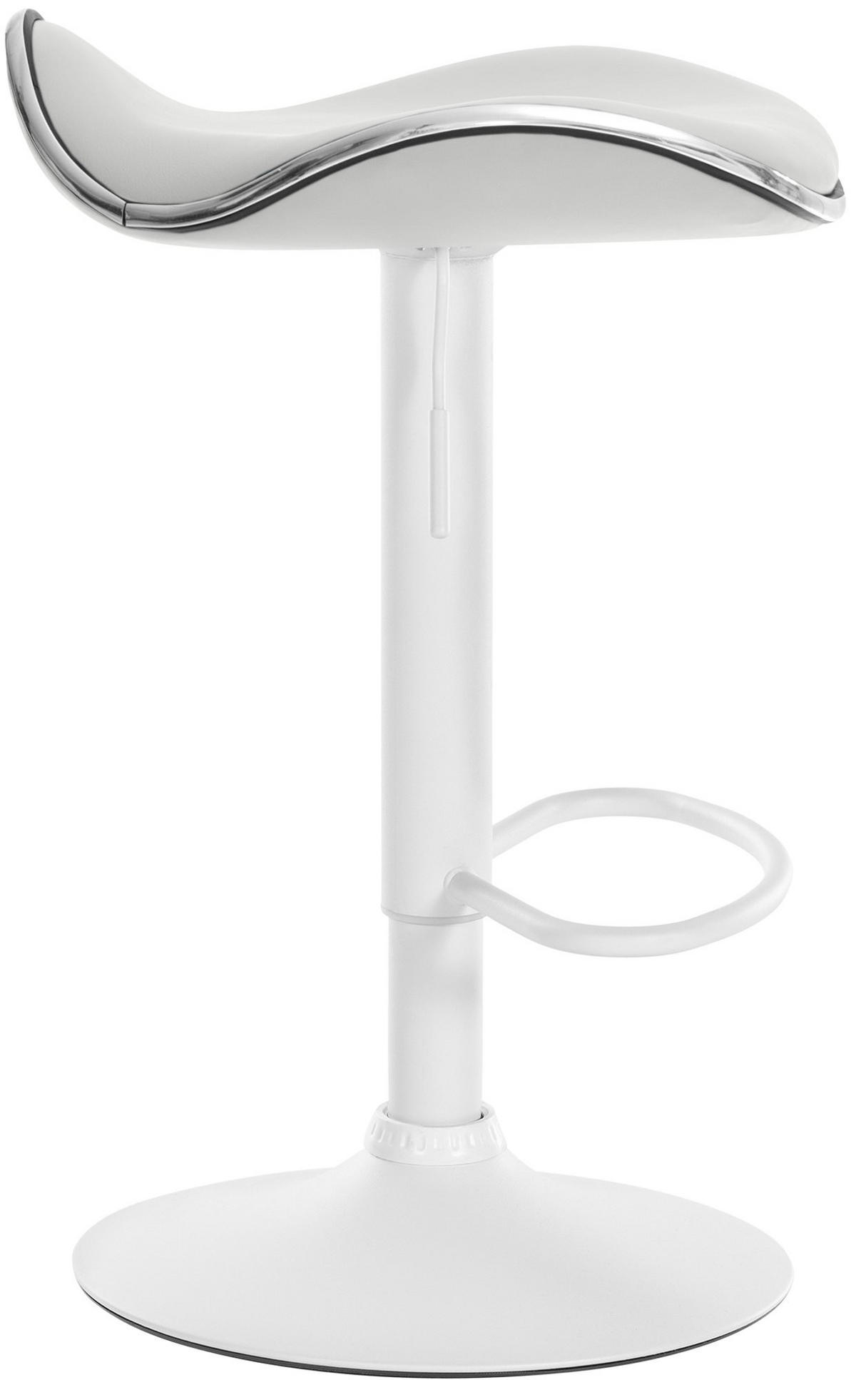 BARHOCKER Lederlook Weiß - Weiß, Textil/Metall (45/71/45cm) - CLP