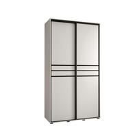 SCHWEBETÜRENSCHRANK 235,2/130/45 2-türig - Schwarz/Weiß, Holz/Metall (130/235/45cm) - Abiks Möbel