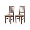 STUHL Bos 4 (2er Set) - Walnussfarben/Bronzefarben, Holz (43/94/40cm) - Leaf Design