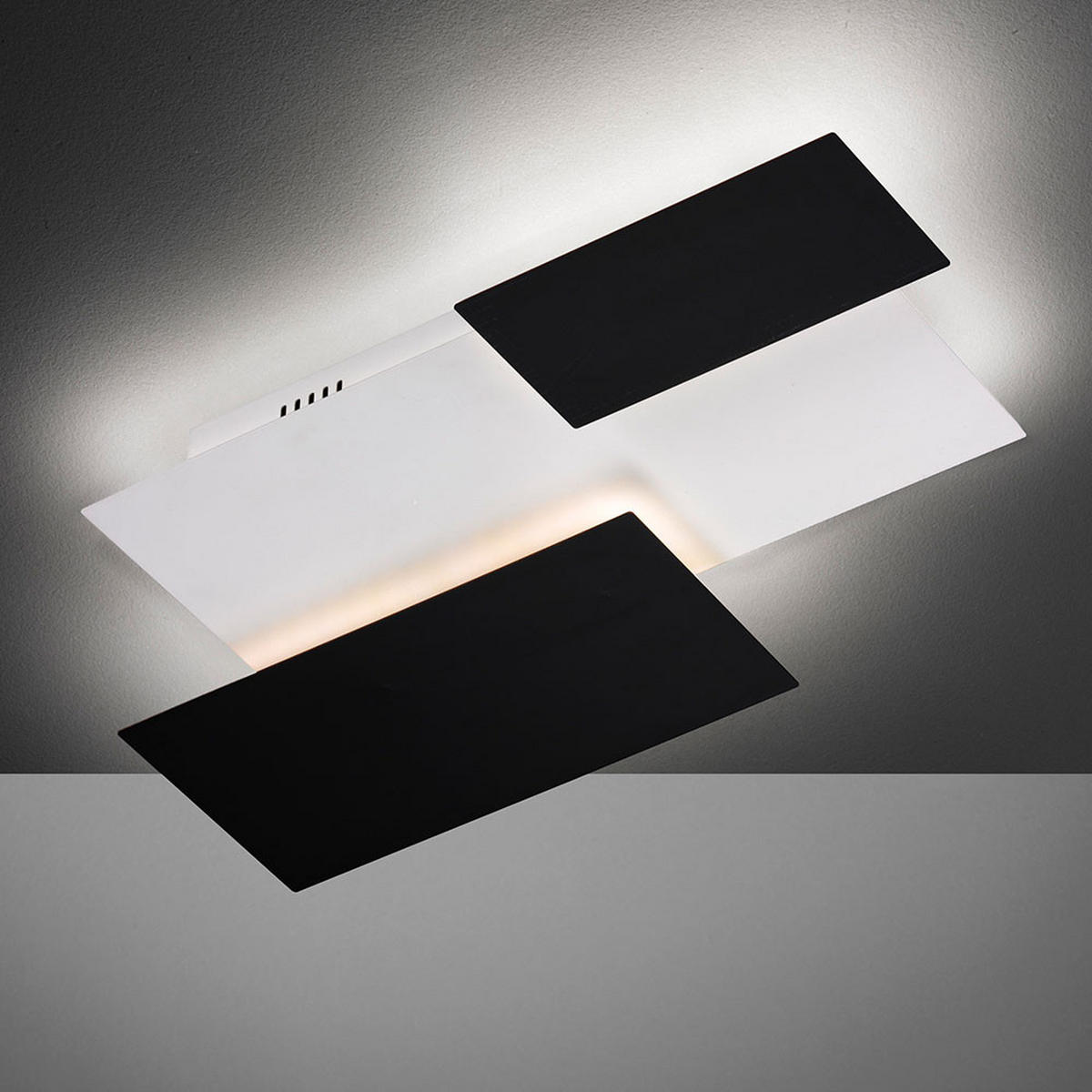 LED WANDLEUCHTE Metall Schwarz Glas satiniert - Schwarz, Glas (33/6.5/53cm) - Wofi